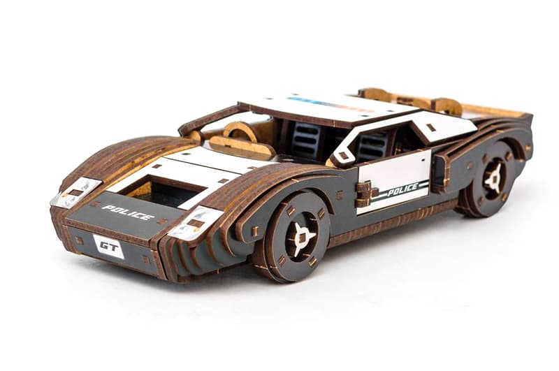 Конструктор Puz-26916 "Fast Car GT" дерев'яний, 164 дет., поліція, розмір моделі 23х6х11 см PuzzleOk, фото 3