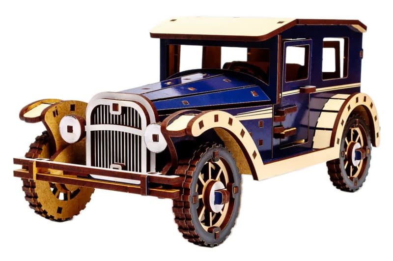Конструктор Puz-00955 Retro car, дерев'яний PuzzleOK, фото 5