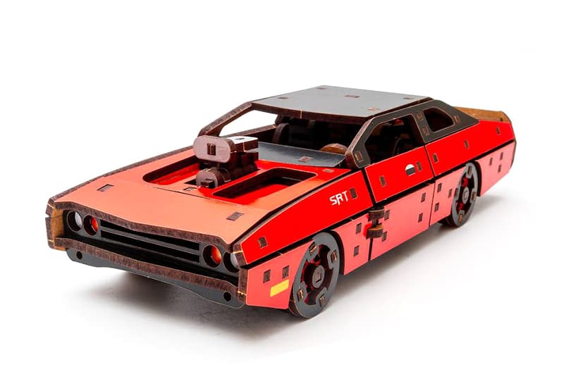 Конструктор Puz-62520 "Fast Furious" дерев'яний, 125 дет., червоний колір, розмір моделі 21х8х5 см PuzzleOk, фото 5