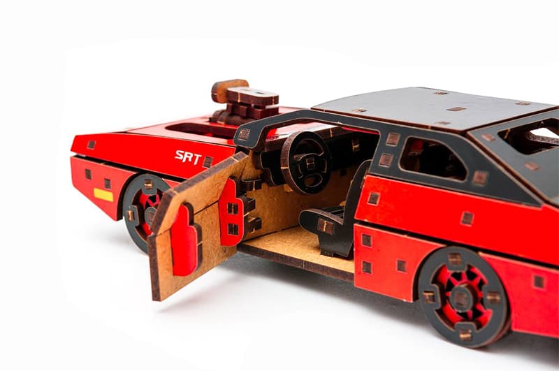 Конструктор Puz-62520 "Fast Furious" дерев'яний, 125 дет., червоний колір, розмір моделі 21х8х5 см PuzzleOk, фото 4