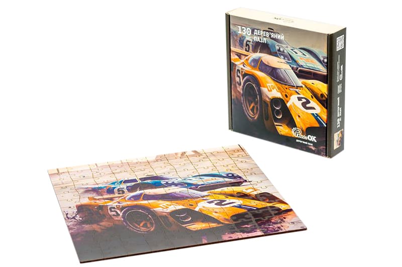Пазл "Машинки" дерев'яний, 130 елем. Розмір пазла 295x295 мм PuzzleOK