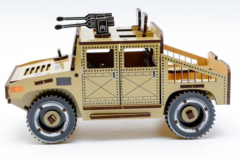 Конструктор Puz-00927 "HUMVEE" дерев'яний, р.22х11х12,5см PuzzleOk, фото 2