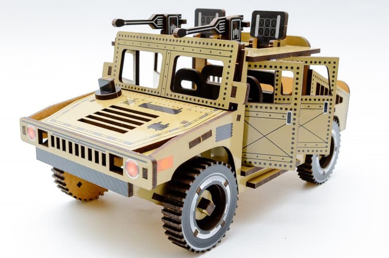 Конструктор Puz-00927 "HUMVEE" дерев'яний, р.22х11х12,5см PuzzleOk, фото 3