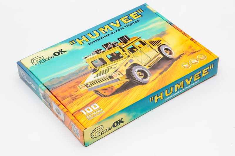 Конструктор Puz-00927 "HUMVEE" дерев'яний, р.22х11х12,5см PuzzleOk, фото 6