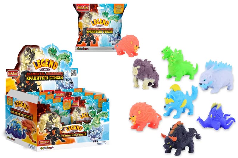 Стретч-іграшка у вигляді тварини 162/CN23 серії "LEGEND OF ANIMALS МАКСІ" – ХРАНИТЕЛІ СТИХІЙ (у диспл.)