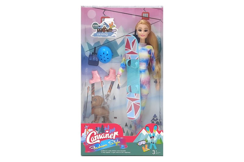 Лялька YG TOYS зі сноубордом і собачкою KQ169A