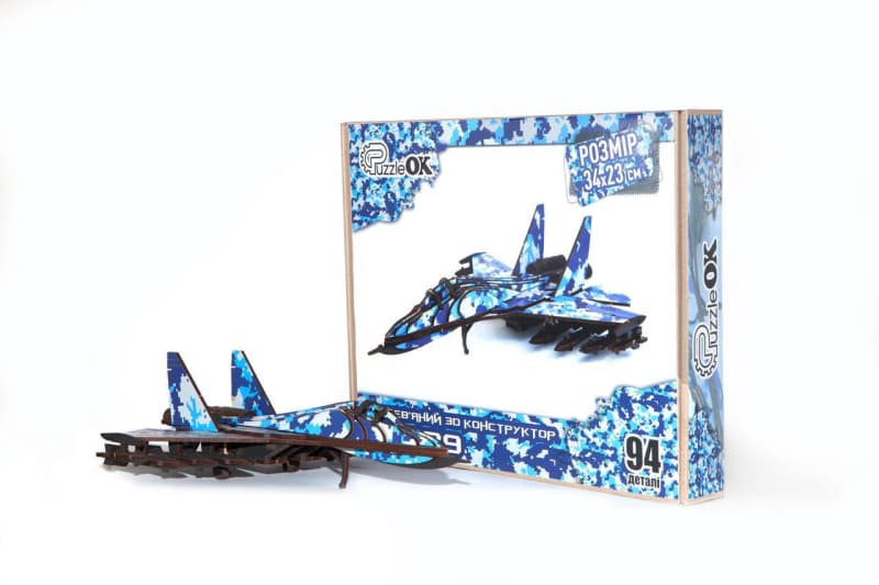 Конструктор Арт-00654 "Міг 29"дерев'яний, 94 дет.  р. 34x23см PuzzleOk