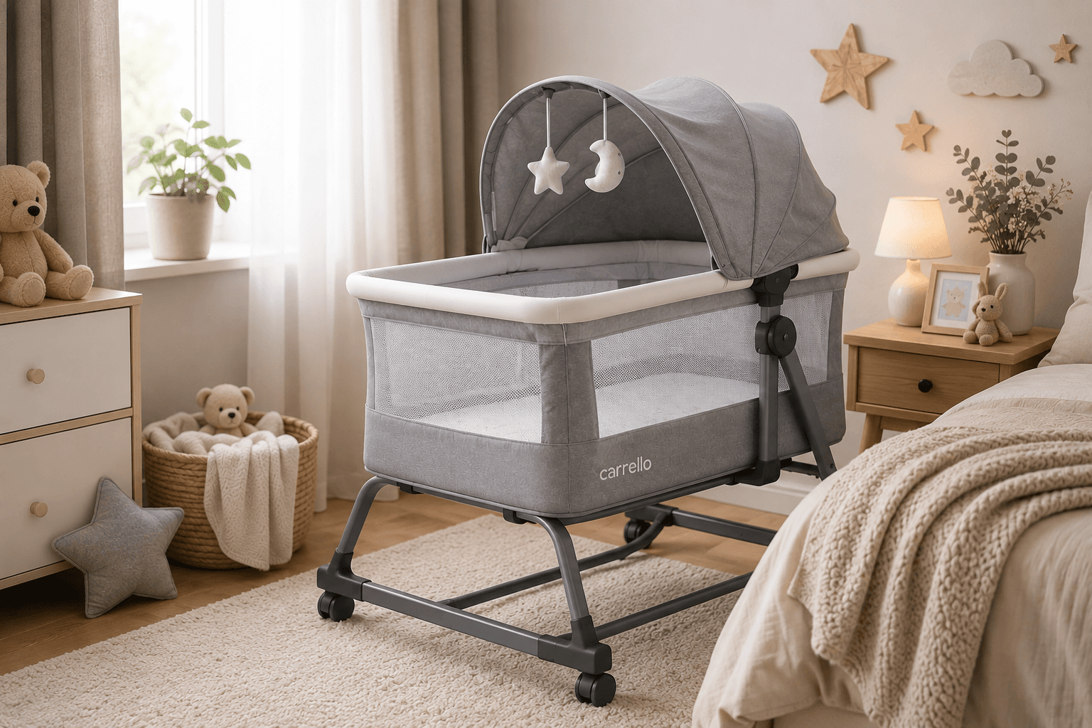 Ліжко-гойдалка Bloom EOS Grey Carrello для малюка