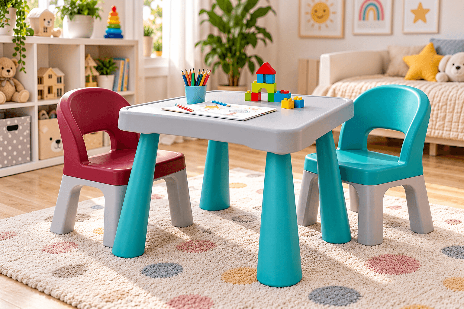 Дитячий комплект Tega Multifun Teggi 1+2 зі столиком та кріселками