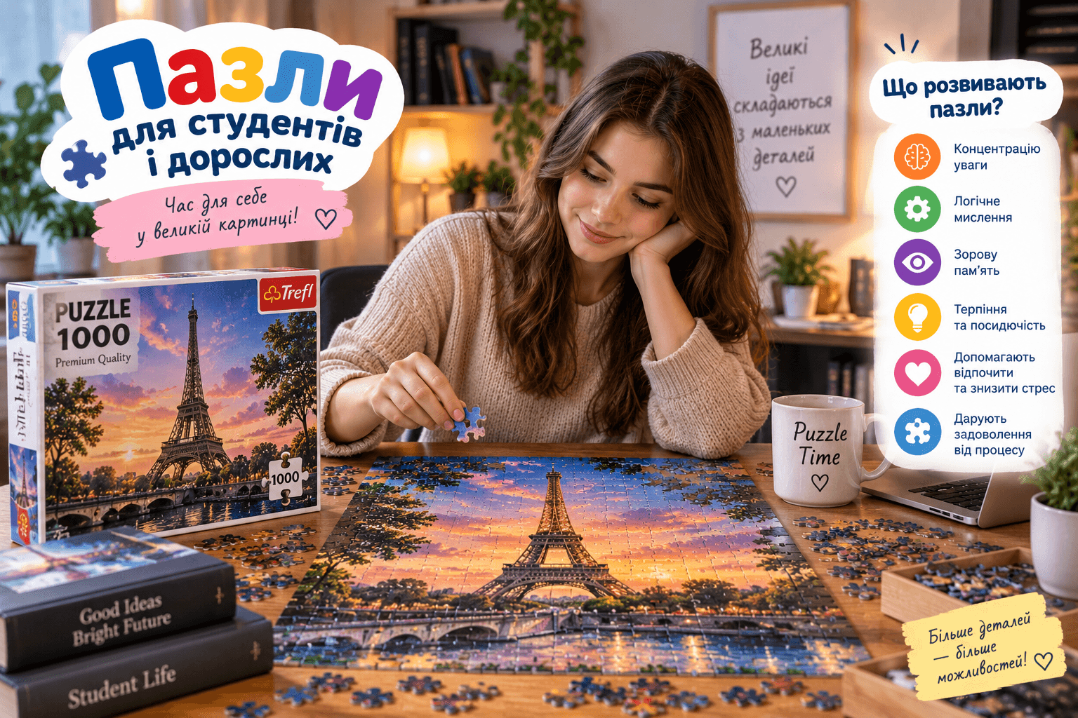 Пазли для студентів і дорослих — складання пазла на 1000 деталей