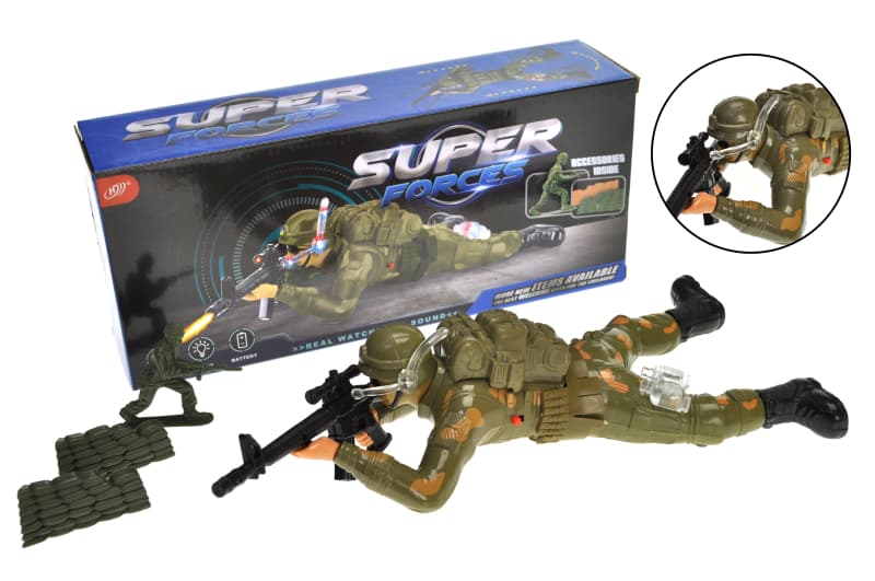 Солдатик на батарейках YG TOYS HD9315, що повзає, 2 кольори