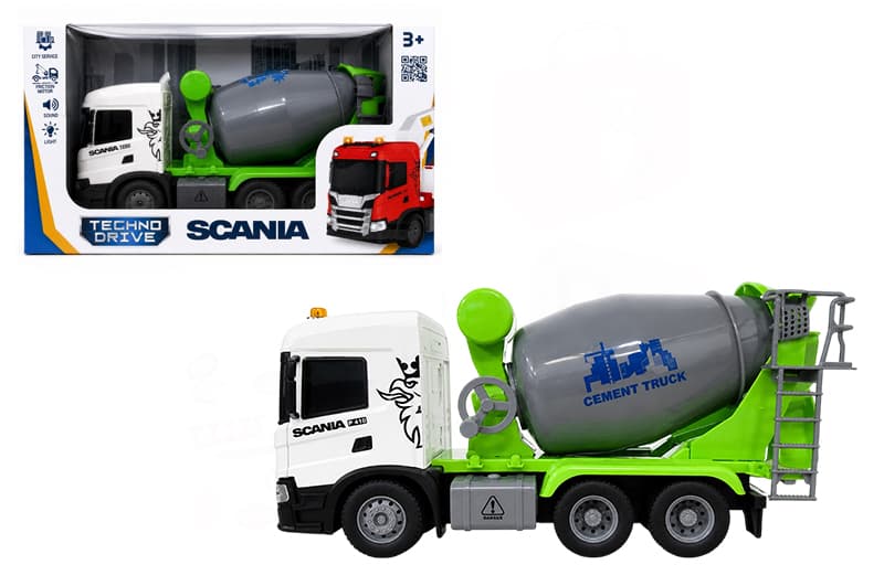 Автомодель OC-6402 "БЕТОНОЗМІШУВАЧ SCANIA" серії "Big Truck" зі світлом, звуком, у коробці р.13x32x18см TECHNODRIVE