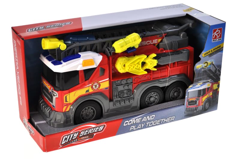 Машина інерційна RJ2820 "Пожежна" озвучена, зі світлом, в коробці YG Toys