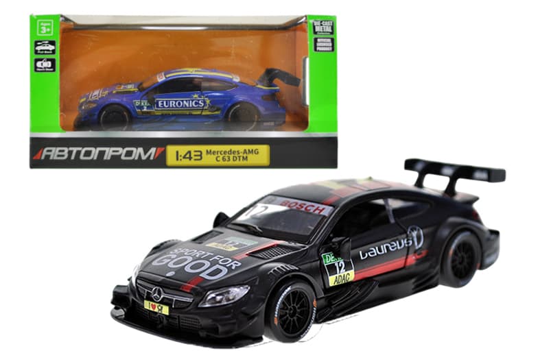 Машина металева "Автопром", 4365/4366, 1:43 Mercedes-AMG C 63 DTM, 2 кольори, відкриваються двері, в коробці
