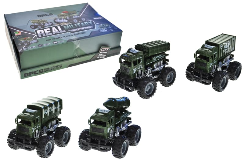 Військова машинка BQ700-4 інерційна, 8 шт. у дисплеї YG Toys