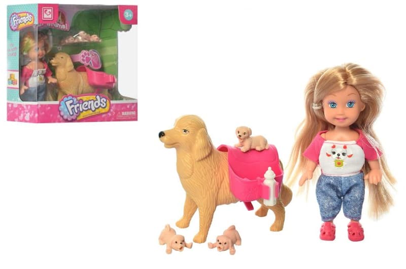 Лялька "Mini doll" з собакою в коробці