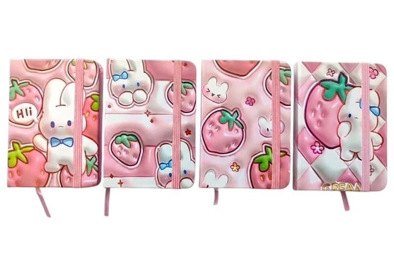 Блокнот на гумці 763760ML, A7 3D 680*100 mm, Strawberry
