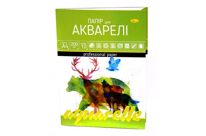 Папір для акварелі А4 10 аркушів АП-0701