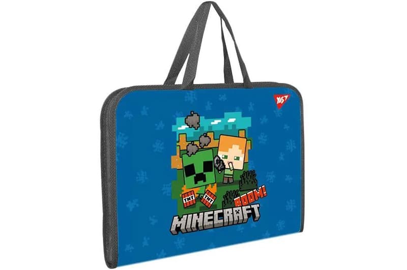 Папка-портфель Yes FC на блискавці з тканинними ручками "Minecraft Alex"