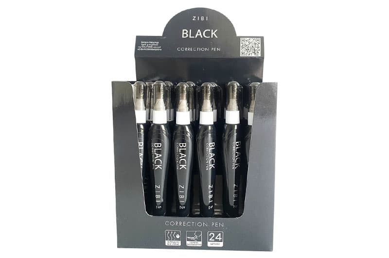 Коректор-ручка ZB.2903 BLACK, 5 мл, металевий кінчик ZiBi