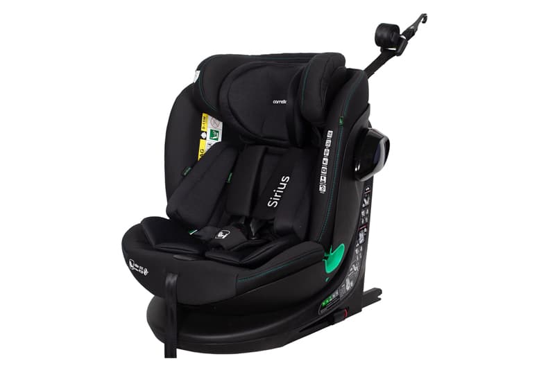 Автокрісло CRL-8808 "Sirius" Absolute Black i-Size 40-150см ISOFIX, поворот CARRELLO