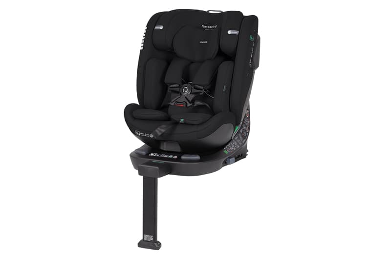 Автокрісло CRL-15101 "Meteorit F" Midnight Black 40-150 i-Size, ISOFIX, поворот, опорна стійка CARRELLO
