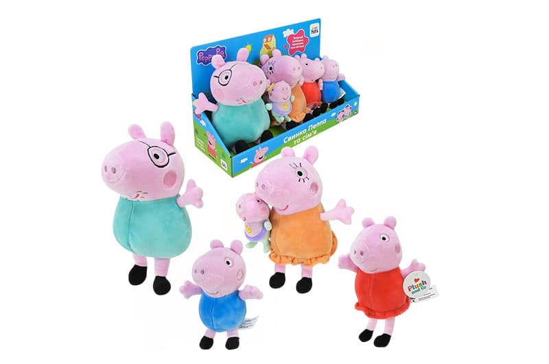 М'яка іграшка KH99/001L "Сім'я" Peppa Pig у коробці