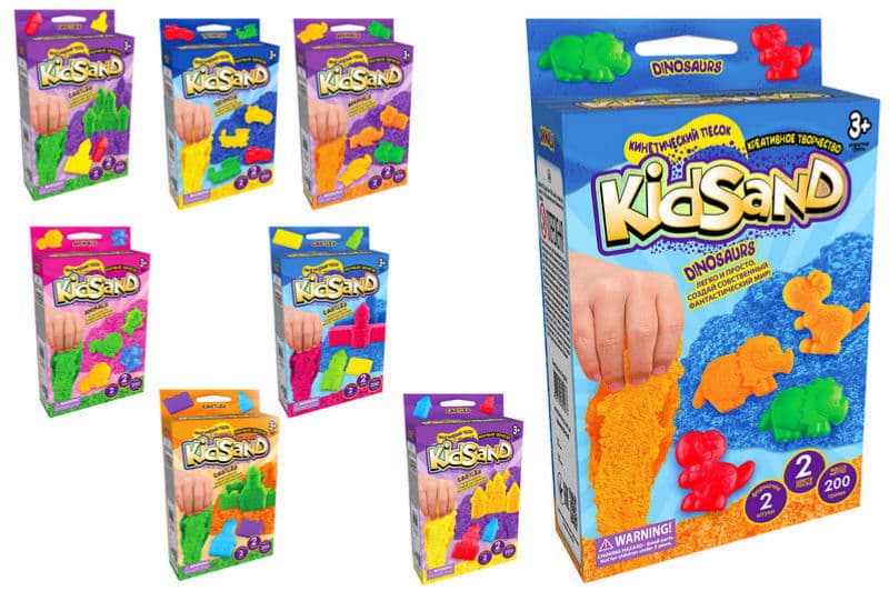 Набір з кінетичним піском KS-05-01U,02U,03U...08U "KidSand" 200 гр. в коробці DANKO
