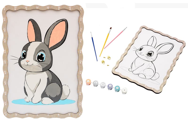 Дерев’яна картина за номерами «Кролик» A4 PuzzleOK Puz-22944