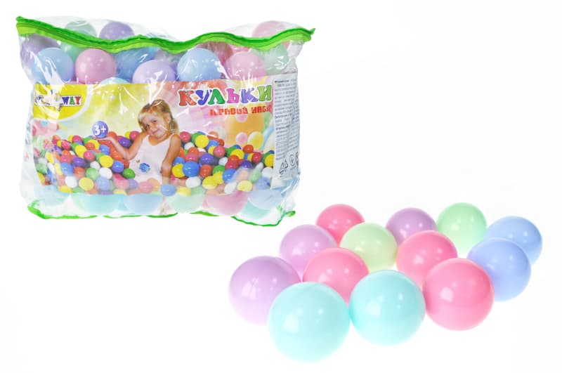 Набір кульок 60мм 120шт у сумці KW-02-430 пастельні кольори KinderWay