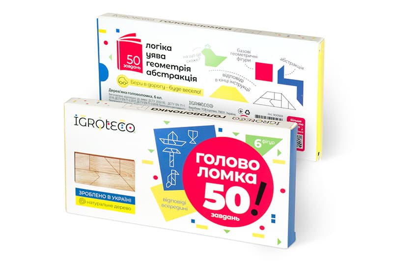 Дерев'яна гра "Головоломка Танграм" 6 дет. 900569 IGROTECO
