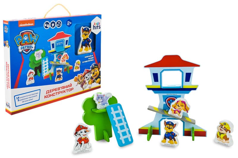 Конструктор дерев'яний KH20/042 Paw Patrol, в коробці р.34x25,5x3,3 см KidsHits