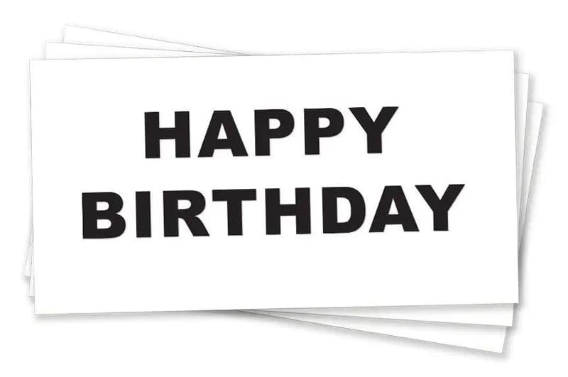 Подарунковий конверт на гроші 'Happy Birthday' чорне тиснення